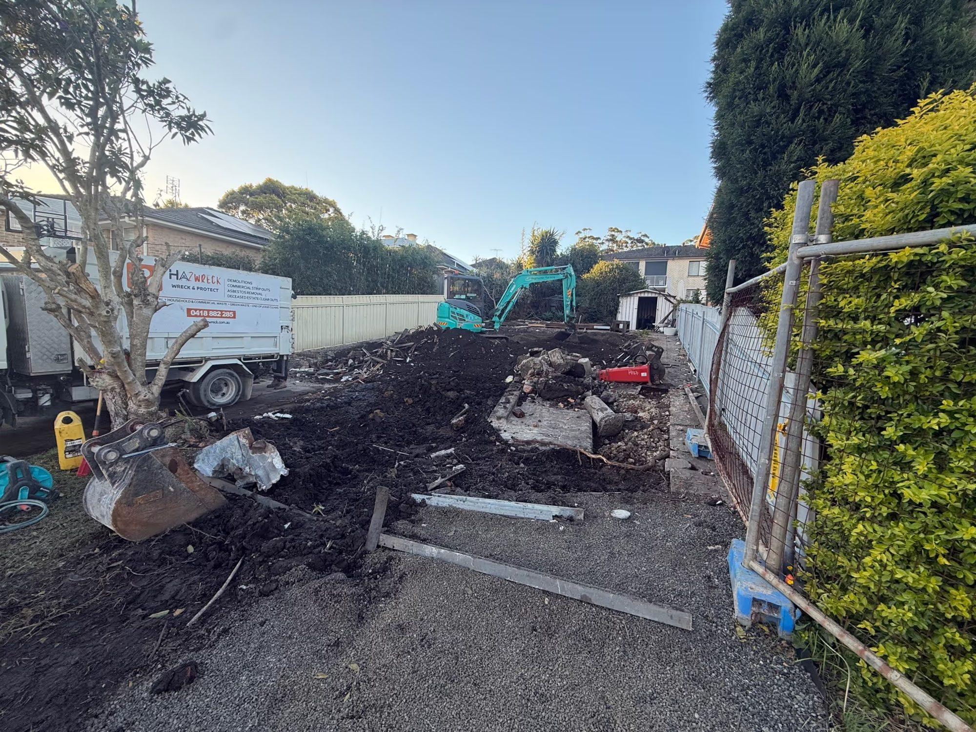 The Lambton block with the house down and the site being cleared for the rebuild