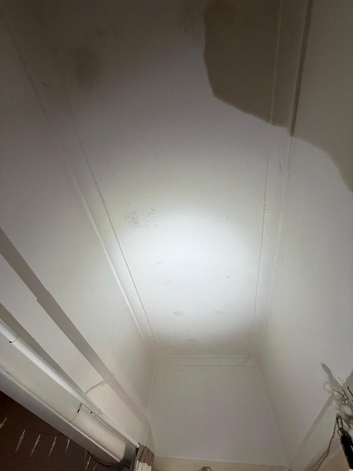 Dry-fog antimicrobial treatment filling a bedroom after the clean